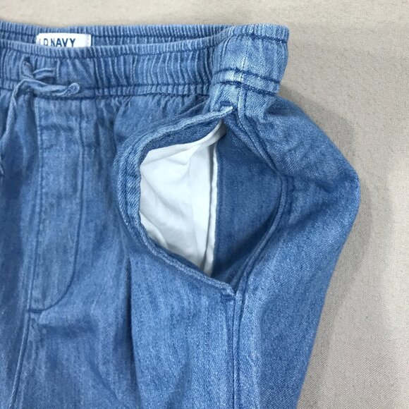 Old Navy Pants Girl's XL 14-16 Blue Chambray Pull On Loose Drawstring Wide Leg - Picture 8 of 14